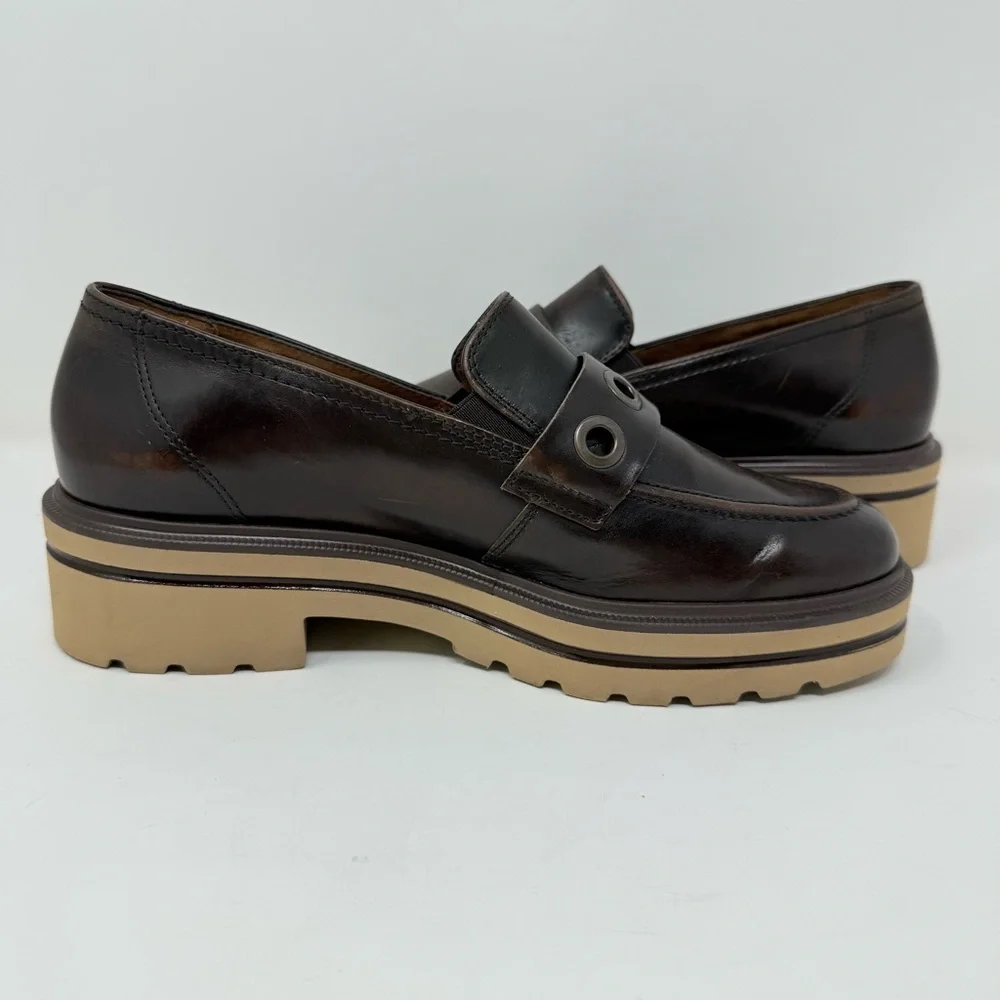 New Paul Green Billie Loafer Tobacco Brushed Leather Sz 7